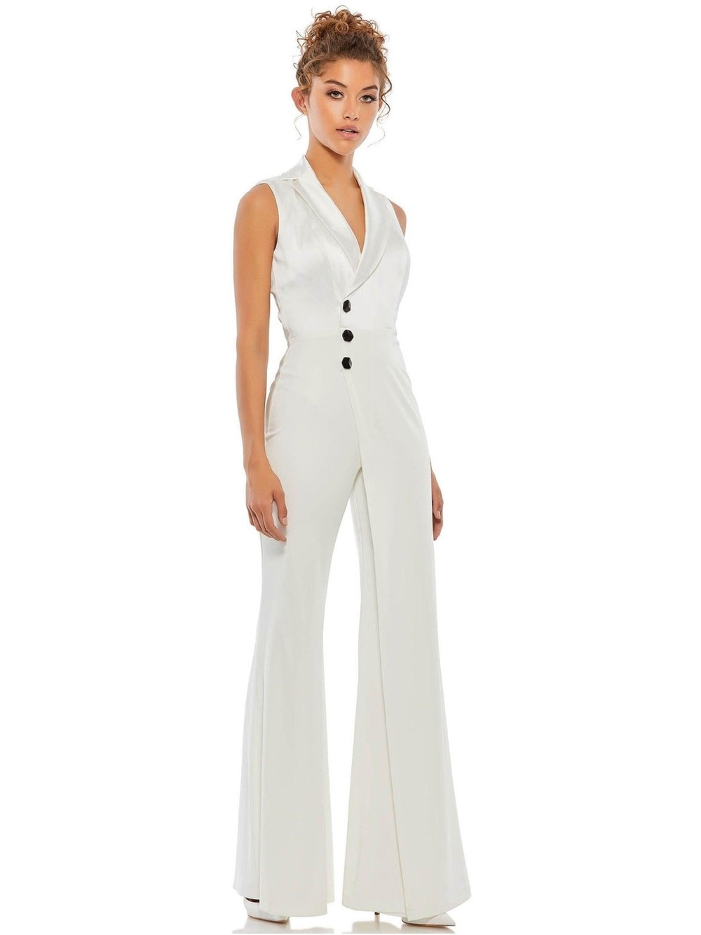 Mac Duggal Long Formal Tuxedo Jumpsuit Tuxedo Silhouette